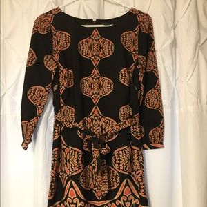 Ann Taylor Dress Size Small. Brown and Coral